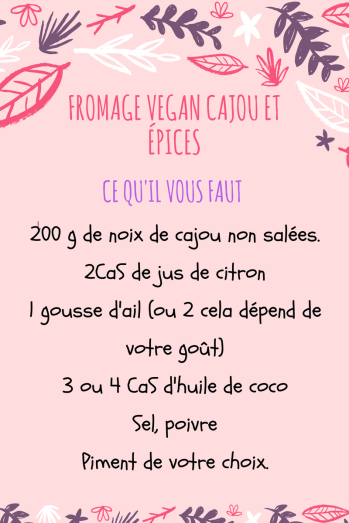 Fromage vegan cajou et épices- cookingbymisspurple